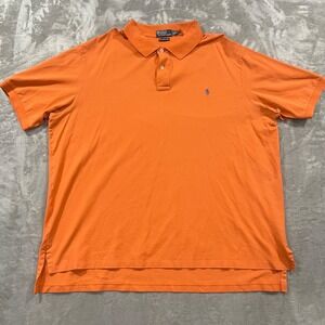 Polo Ralph Lauren Shirt Mens 4XLT Orange Pima Stretch Mesh Golf Performance
